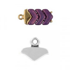 Cymbal ™ DQ metal bead ending Mikronisi for Chevron Duo - Antique silver